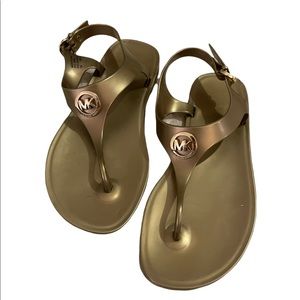 Gold Michael Kors Jelly Sandals